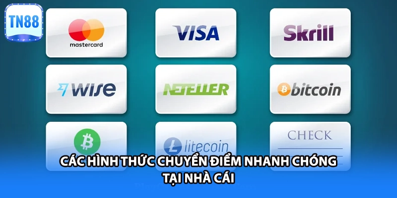 Các hình thức chuyển điểm nhanh chóng tại nhà cái